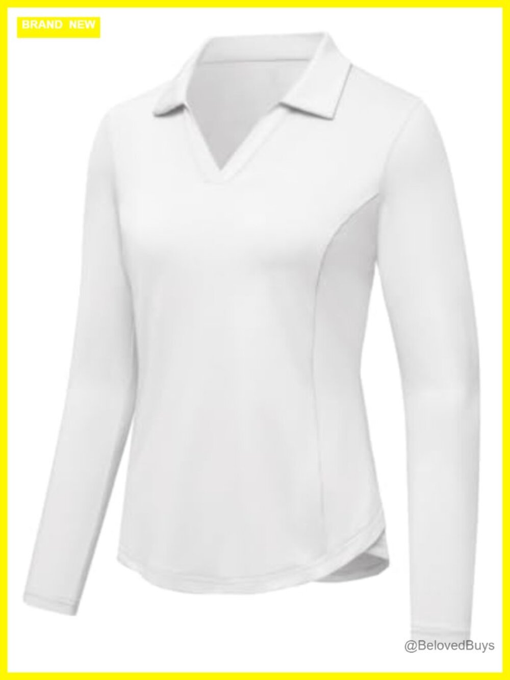 Women's Long Sleeve Golf Polo Shirt UPF 50+ V-Neck Quick Dry
